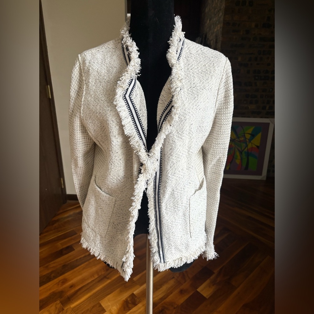 Nic + Zoe White & Navy Tweed Jacket, ECU